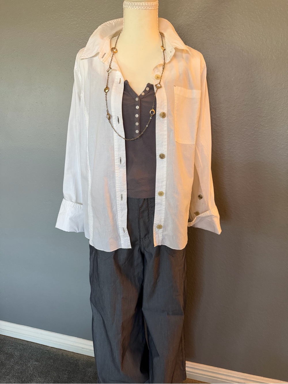 We The Free White Button-Down Shirt